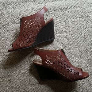 New! Rampage Peep Toe Wedges